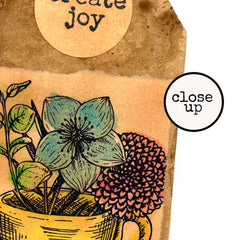 Cup of Flowers Rubber Stamp Save 20%