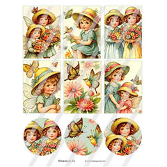 Whimsical Fairies Artist Trading Cards Collage Sheet