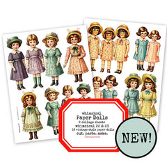 Whimsical Paper Dolls Collage Sheet Collection