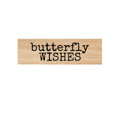 Wood Mount Butterfly Wishes Rubber Stamp