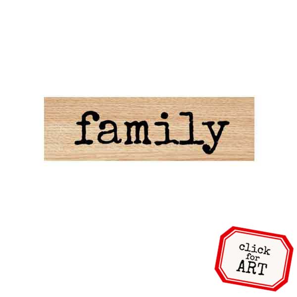 Wood Mounted Family Rubber Stamp