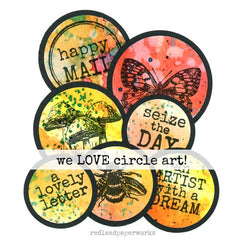 Wood Mount Happy Mail Rubber Stamp