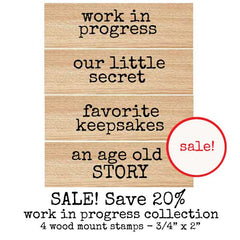 Wood Mounted Word Rubber Stamps