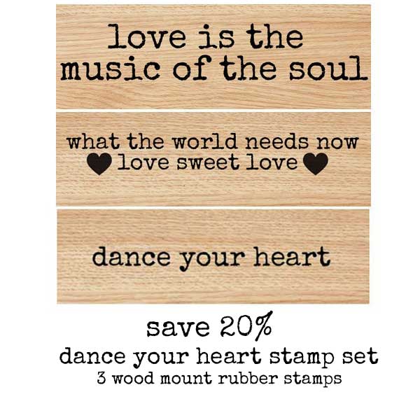 Dance Your Heart Valentine Wood Mount Stamp Set