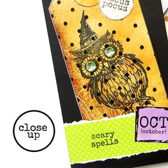 Halloween Owl Rubber Stamp