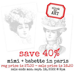 Mimi and Babette in Paris Rubber Stamp Set Save 40%