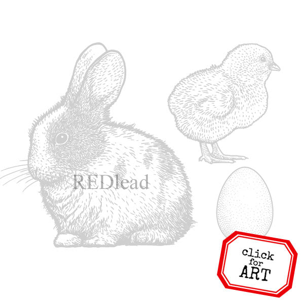 Springtime Bunny and Chick Rubber Stamp