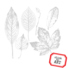 Forest Leaves Rubber Stamp