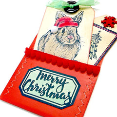 Santa Bunny Rubber Stamp