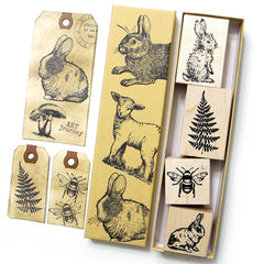 Walnut Ink Rubber Stamped Spring Cards and Tags