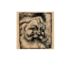 Wood Mounted Christmas Postage Rubber Stamp